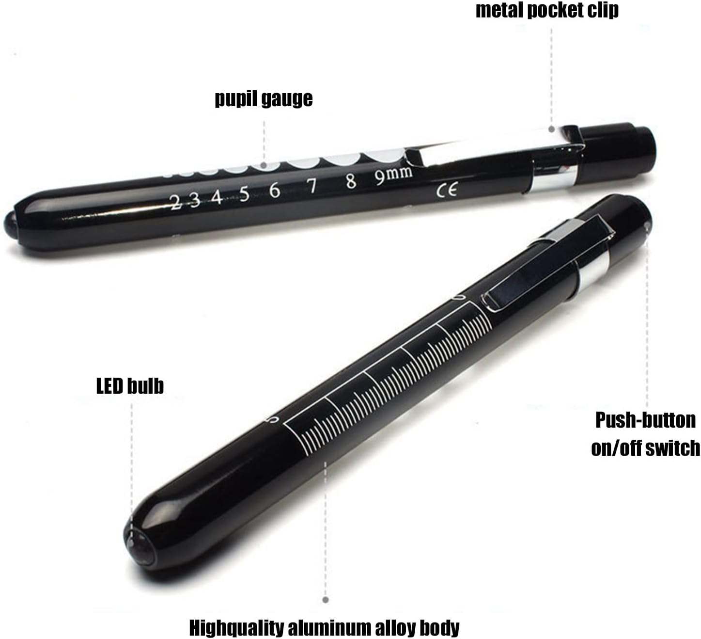 Xolixorium LED Medical Pen Light with Pupil Gauge and Pocket Clip &ndash; Torch for Doctors, Nurses, OSCE Exams, Clinical Use, First Aid, Nursing Practice image number 1