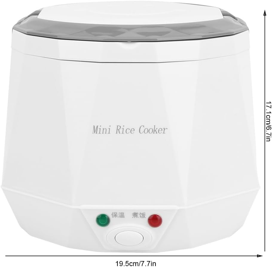 1.6L Mini Rice Cooker, 30 Minutes (2 Cups) Portable Travel Steamer Small, Removable Non-Stick Pot with Double Safety Buckle, Keep Warm, Suitable for 1-2 People - for 12V Car Use image number 3