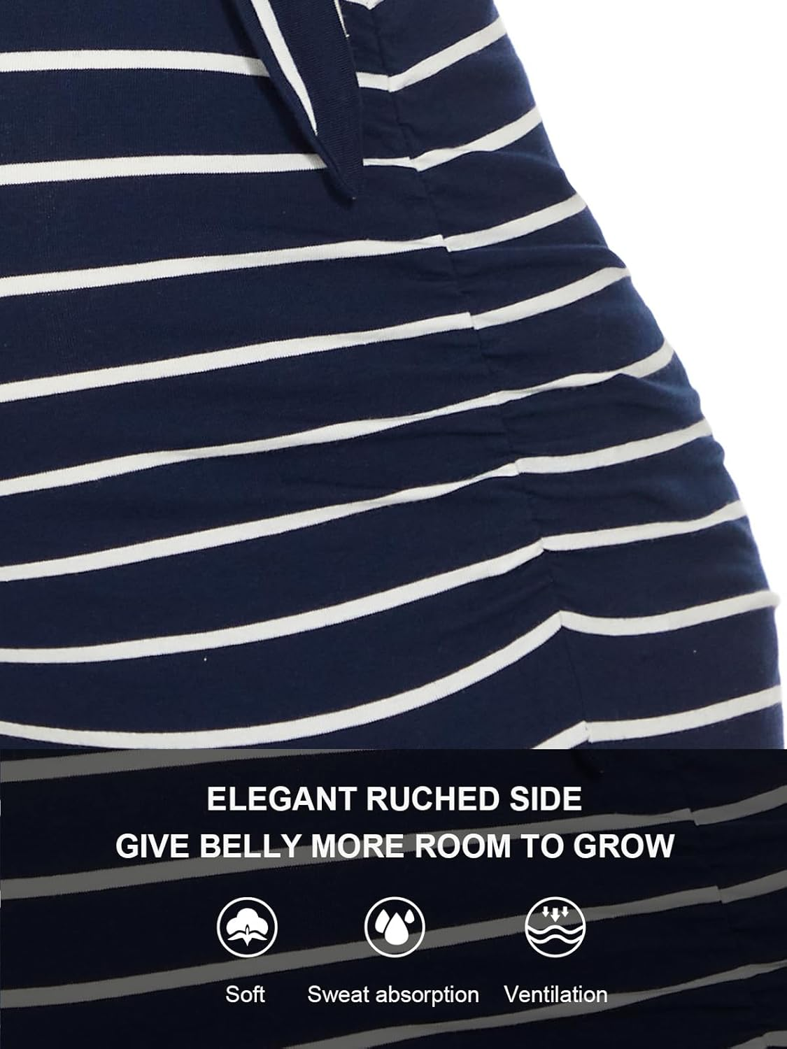 Glampunch Women'S Maternity Shirts Short & Long Sleeve Tie Front Wrap Maternity Tops image number 2