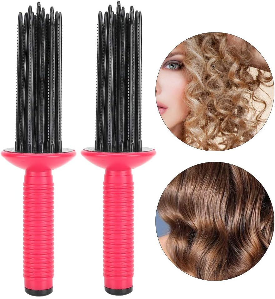 2Pcs Hair Curler, Curling Comb, Hair Fluffy Curling Roll for Curly Hair Comb anti Slip Curling Wand Hairstyling Tools Curling Wand for Women image number 1