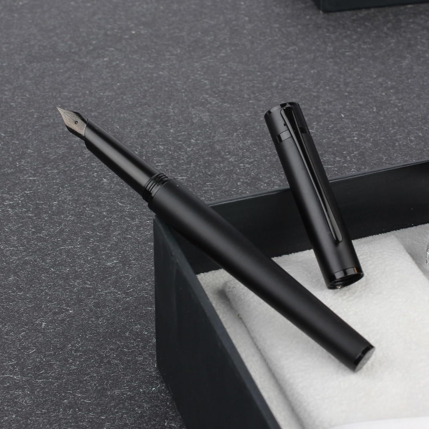 Iridium 0.5Mm Designer Nib Fountain Pen, Screw Cap, with Free Ink Converter, Black Trim