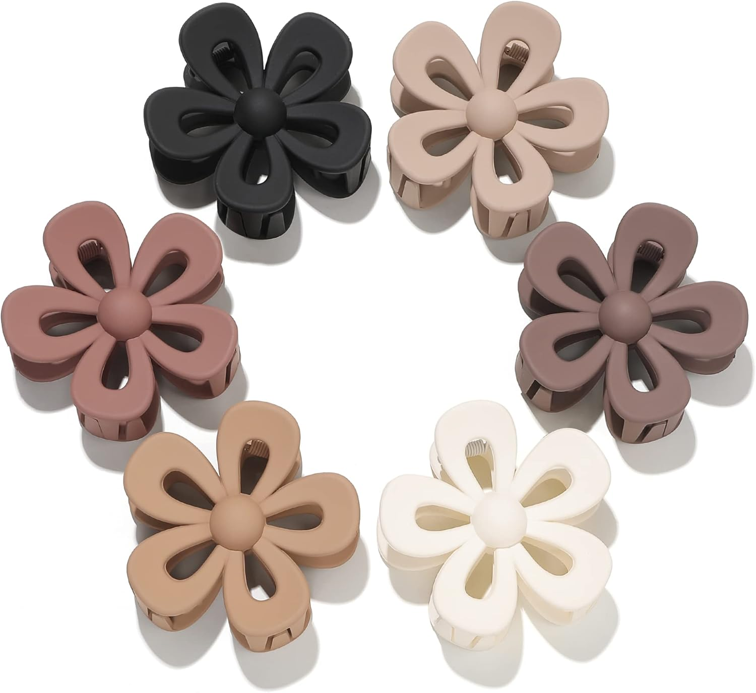 Flower Hair Claw Clip for Women Girls - Cute Matte Flower Non Slip Big Hair Clips for Thick Hair - Strong Hold image number 6