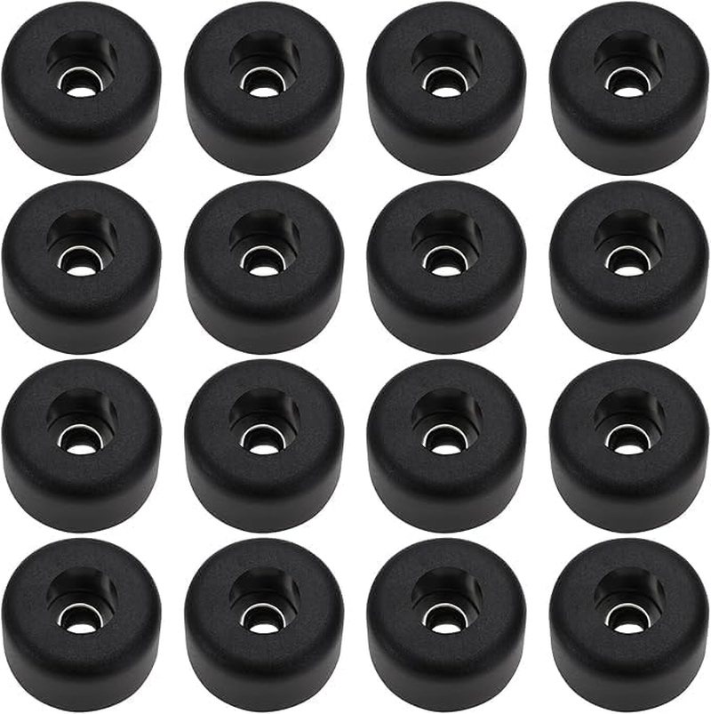 Roczential 16 Pack Speaker Rubber Feet with Stainless Washer round Rubber Feet for Subwoofer Speaker Road Case Furniture Feet (25X15Mm Black)