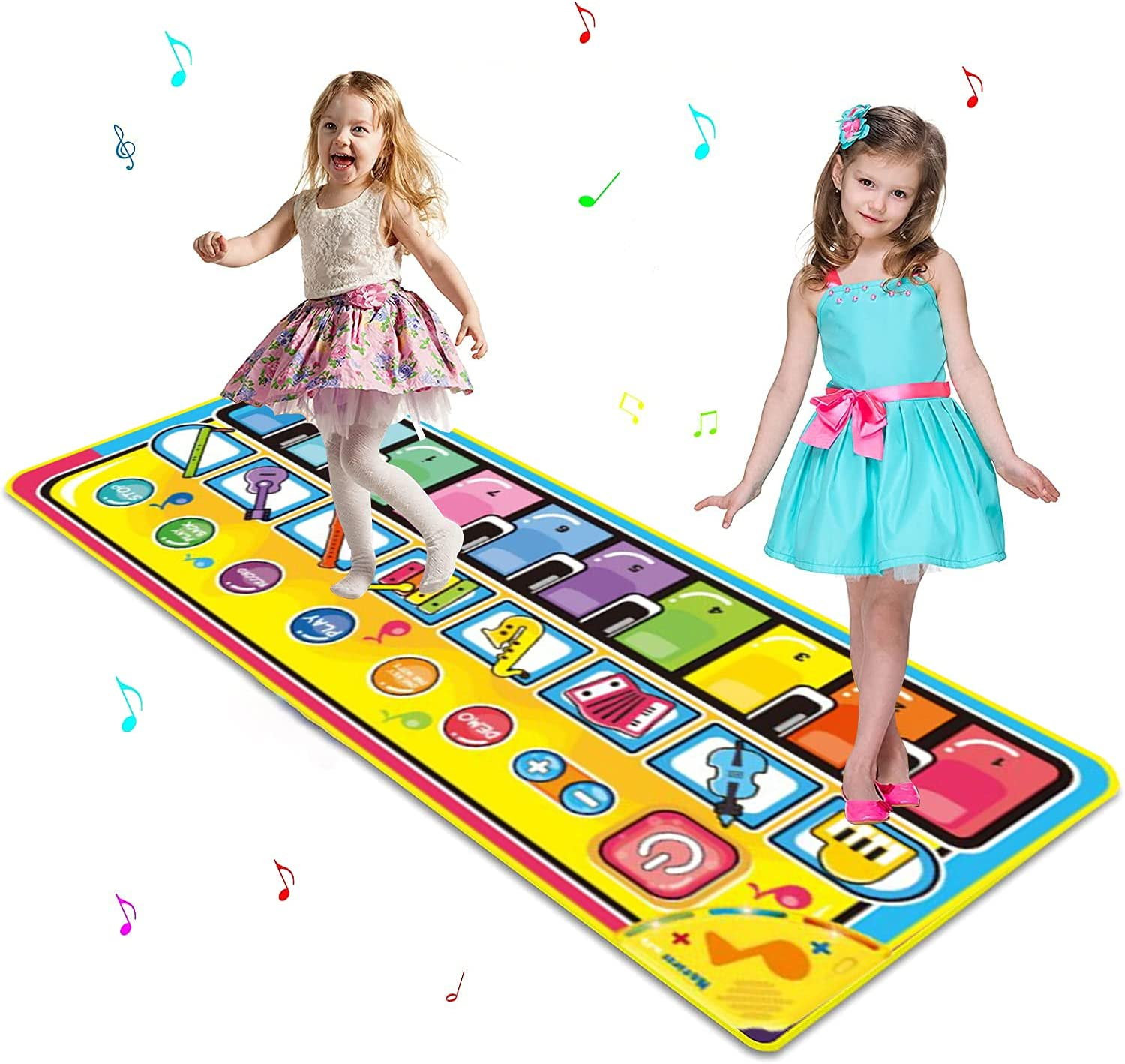 Kids Musical Piano Mats, Musical Toys Baby Floor Piano Keyboard Big Mat Carpet Blanket Touch Playmat Early Education Toys for 1 2 3 4 5 6+ Year Girls Boys Toddlers (140 X 60Cm) image number 5