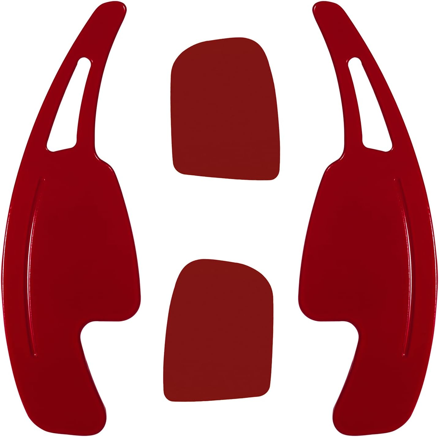 Steering Wheel Paddle Shifter Extensions Fit for Audi A4 2017-2019 A3 S3 2017-2020 A5 S4 S5 2018-2019 Q5 SQ5 2018-2021 Q7 2017-2021 Q8 2019-2021 SQ7 SQ8 2020-2021 TT 2016-2021 TTS 2016-2020 (Red) image number 1