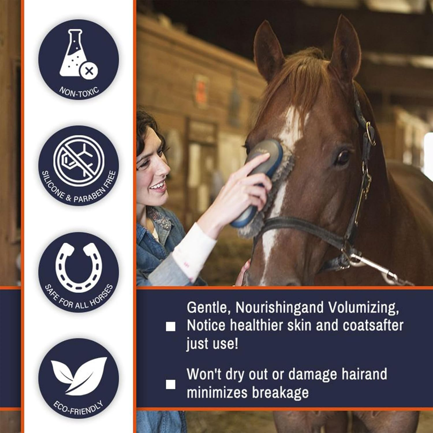 Horse Shampoo Conditioner - 500 Ml Coat Cleaner Shower Gel, Smoothing the Care Solution, Moisturising Shower Gel, Deep Moisture Retention Shampoo for Human Hair, Dog Wasc image number 1