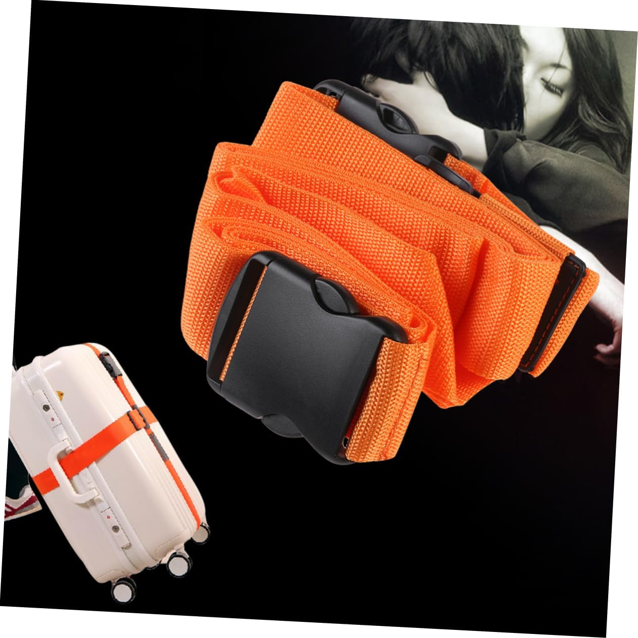 BESTYASH Luggage Belt Orange Straps for Travel Suitcase Security Lightweight Carry Bag Accessories image number 2