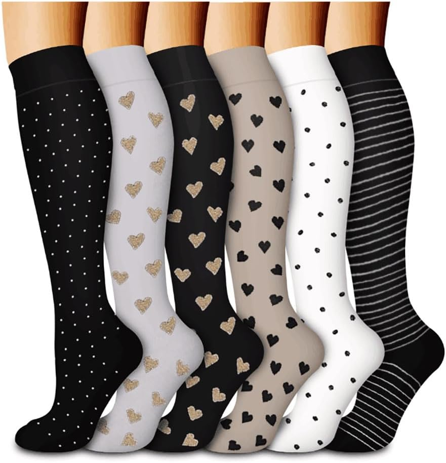 Nylon Compression Socks for Men Women Compression Stocking Best Support for Athletic Travel,Running,Cycling
