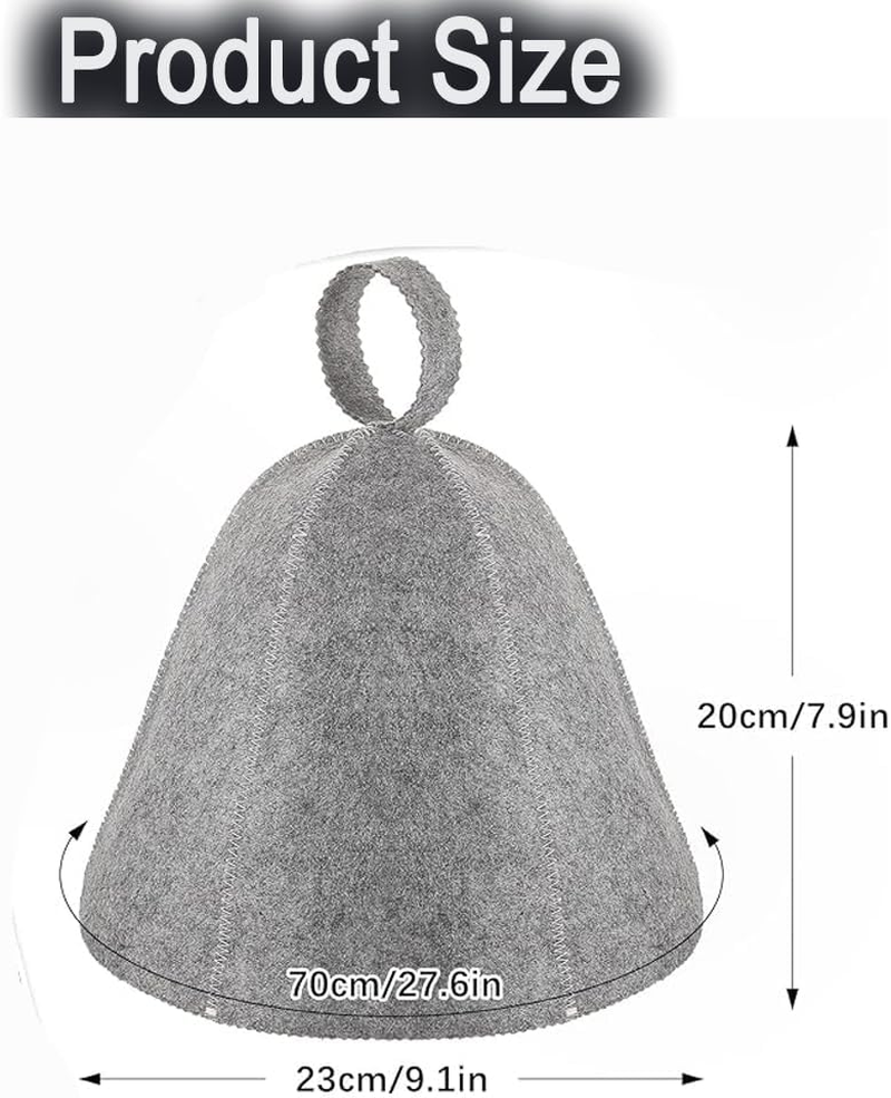 Infrared Sauna Caps, Wool Sauna Hats for Women and Men, Felt Sauna Hat, Vaporarium Hat, Protect Head and Hair Bath Sauna Accessories 2 Pack image number 1
