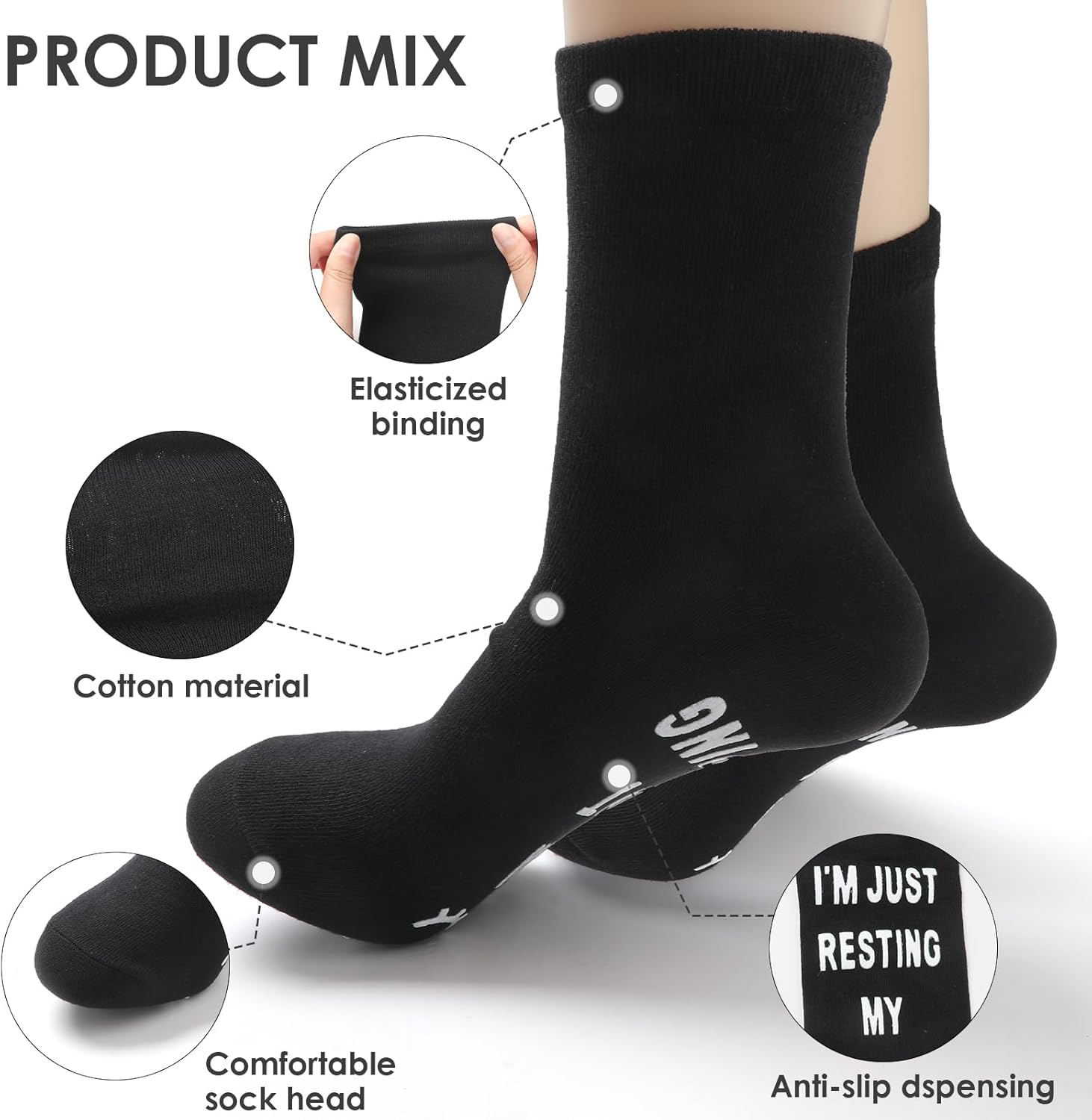 Men Socks Birthday Gifts Black, Funny Socks Men, Breathable Cotton Personalised Socks Non-Slip, Christmas Fathers Day Gift Birthday Present image number 1