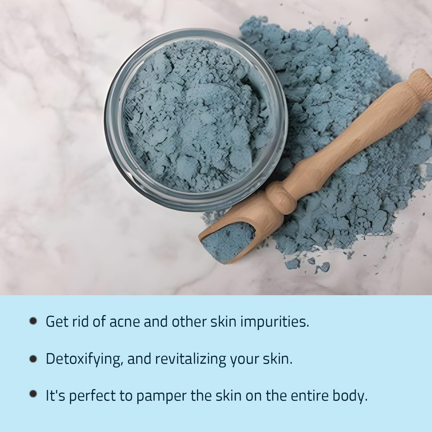 Serbian Blue Clay Powder for Facial Masks, Creams, Skin Tightening, Body Wraps, Scrubs, and Soap Making. image number 4