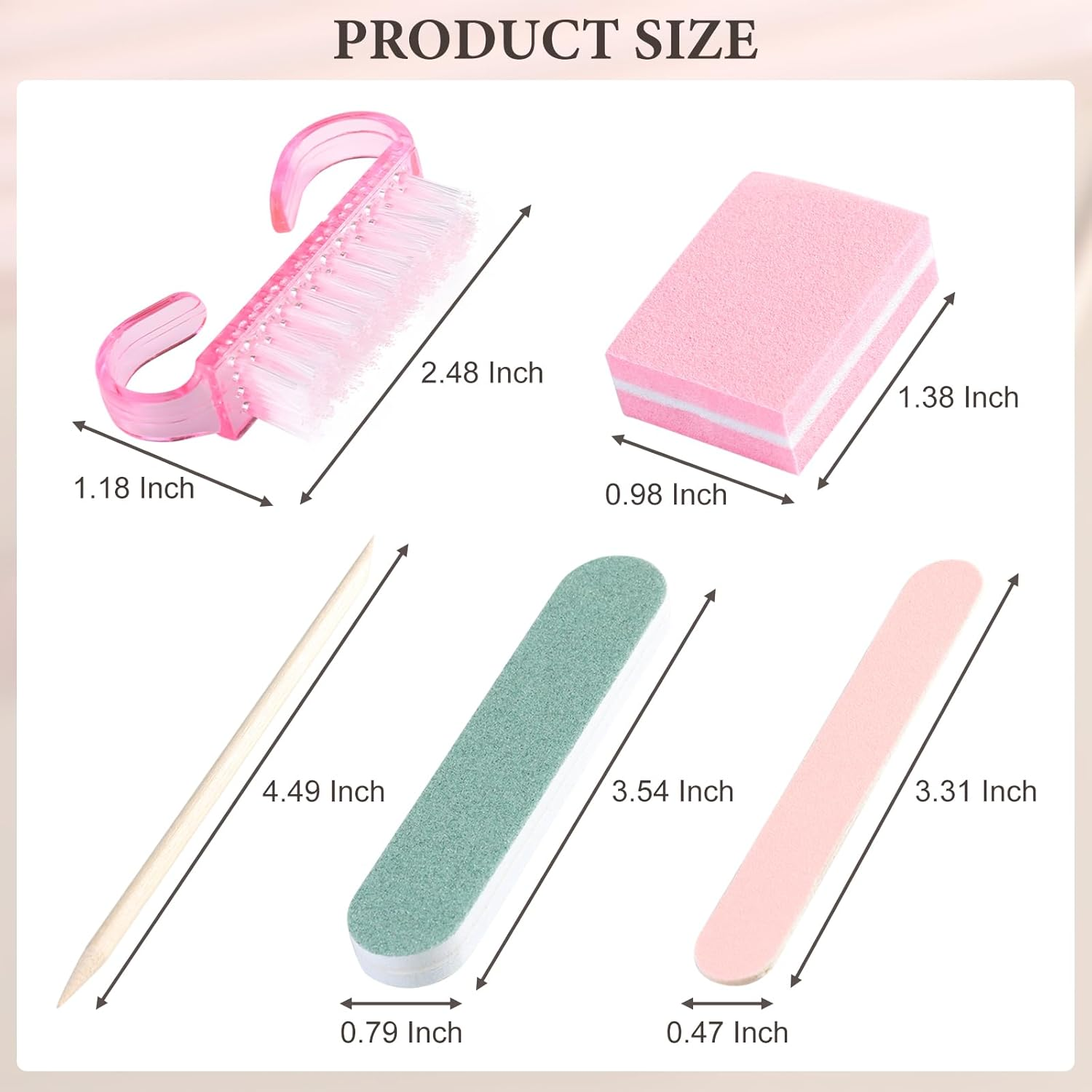 SUTOKAKA 10 Sets Disposable Manicure Prep Kit for Travel Home, Portable Basics 5 in 1 Nail Salon Pedicure Kit, Professional Nail Tool Supplies, Nail File, Mini Buffer, Wood Stick & Handle Grip Brush image number 5