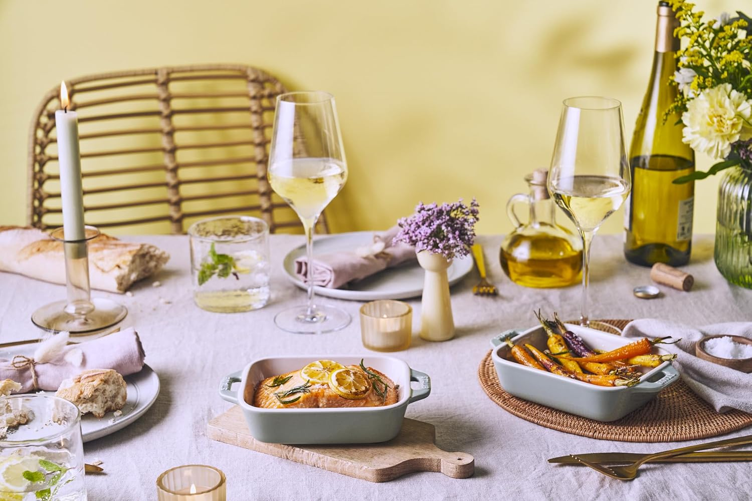 Staub Z1028-178 Rectangular Dish 7.9 Inches (20 Cm) Eucalyptus Ceramic Au Gratin Dish, Oven Safe and Microwave Safe image number 2