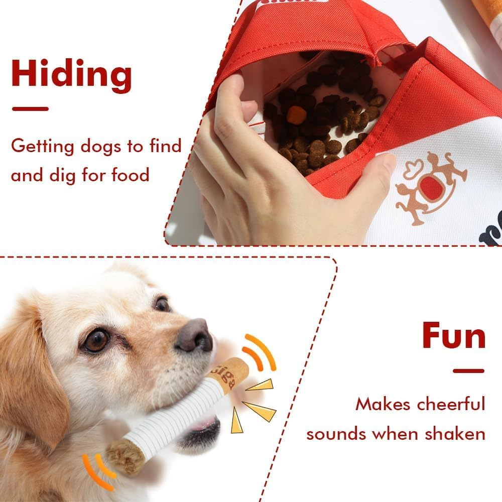 Interactive Cigarettes Dog Toy, Imitate Cigar Chew Toys Interactive Giggles Plush Dog Toys, Pitbull Husky Frenchie No Stuffing Puppy Toys for Small to Medium Breed, Dog Accessories Boy Gift