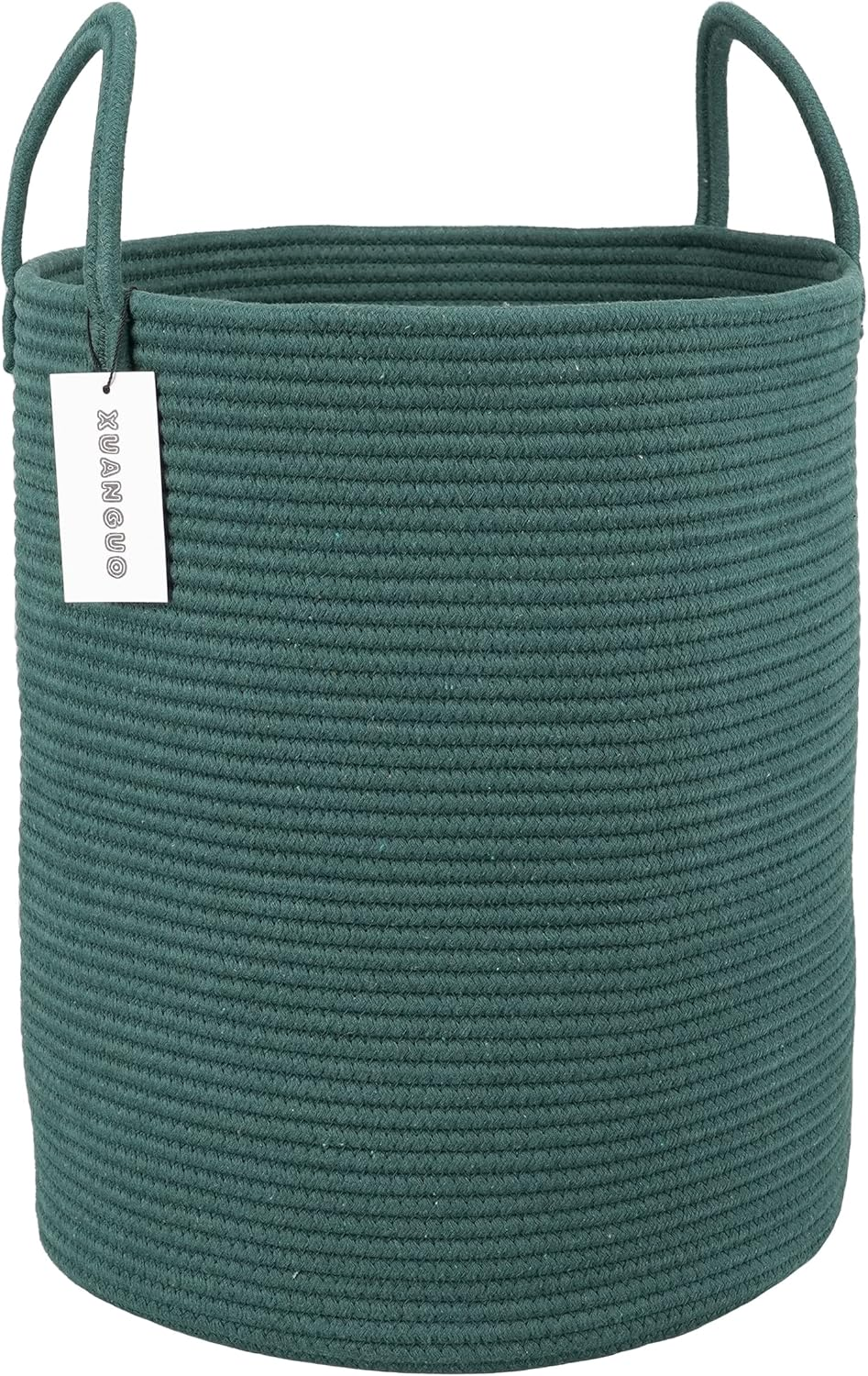 XUANGUO Cotton Rope Laundry Basket Hamper for Girls Kids Baby Nursery Hamper Bin Woven Storage Basket for Living Room Girls Room Boho Tall Rope Baskets for Blanket Toys Large Light Pink