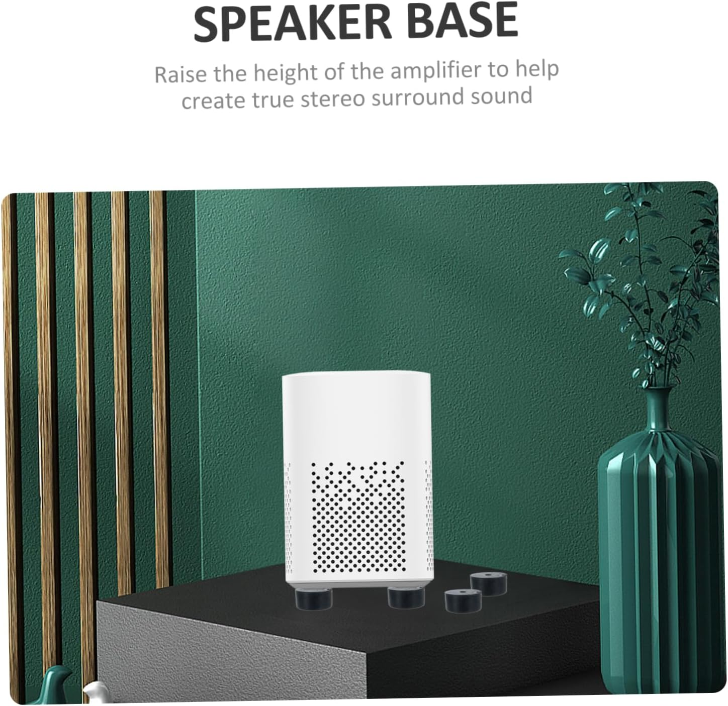 ELAYARD Speaker Spike Pads Rubber Floor Protectors 8Pcs 38X20Mm Anti-Vibration Base Pads for Amplifiers and Hifi Audio Equipment Suitable for Stage and Home Use Black image number 1