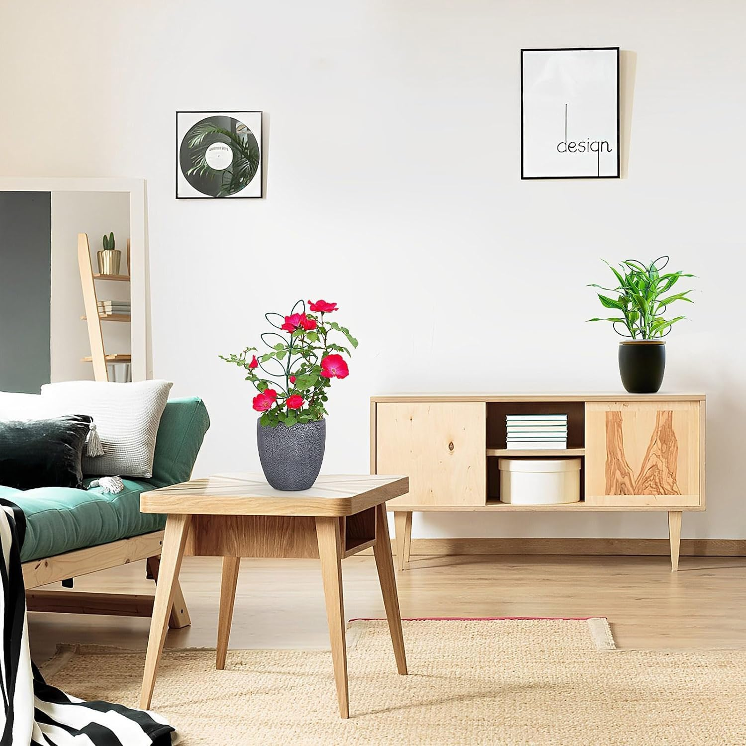 4 Pcs Indoor Plant Support, Leaf-Shaped Trellis, Climbing Plant Stand, Houseplant Decoration, Green image number 6