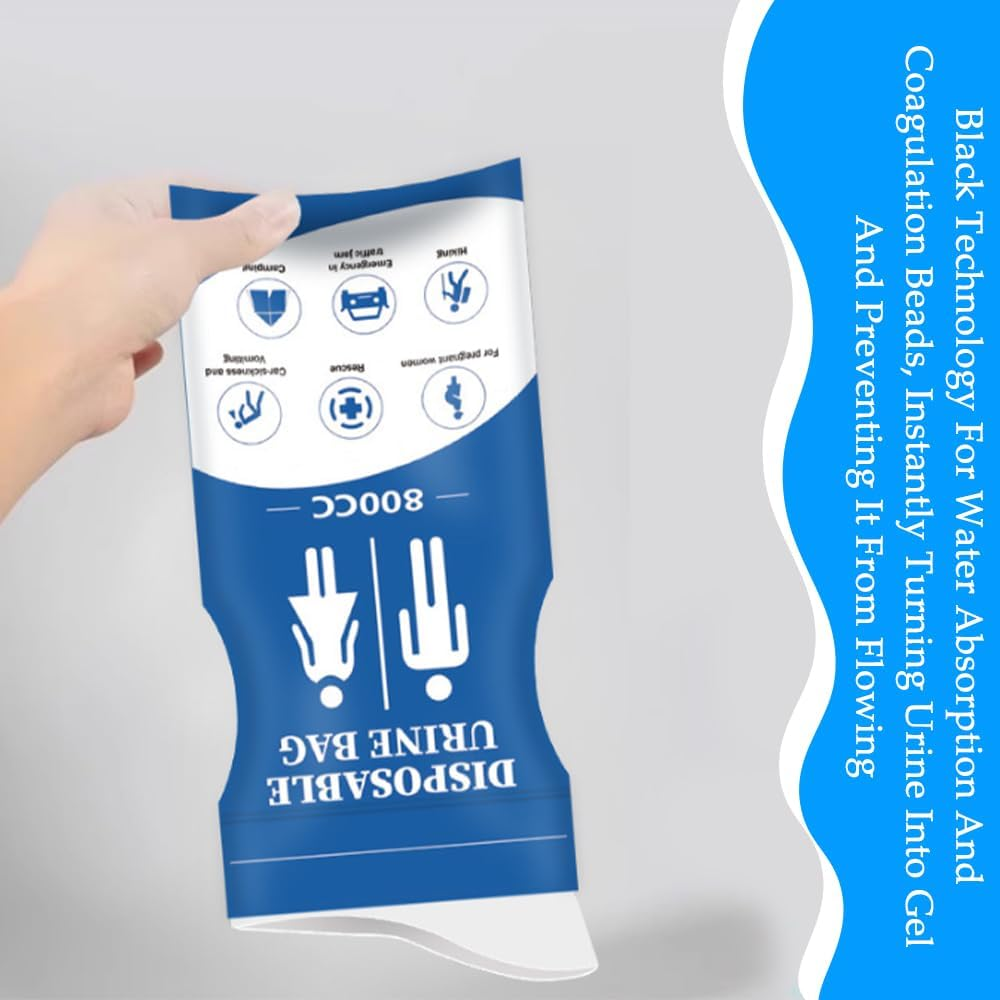 12-Pack Urine Bags, 800 ML Leak-Proof Travel Urine Bags, Portable Vomit Bag, with Solidifying Gel, Anti-Odor, Suitable for Cars, Camping, Traffic Jams image number 2