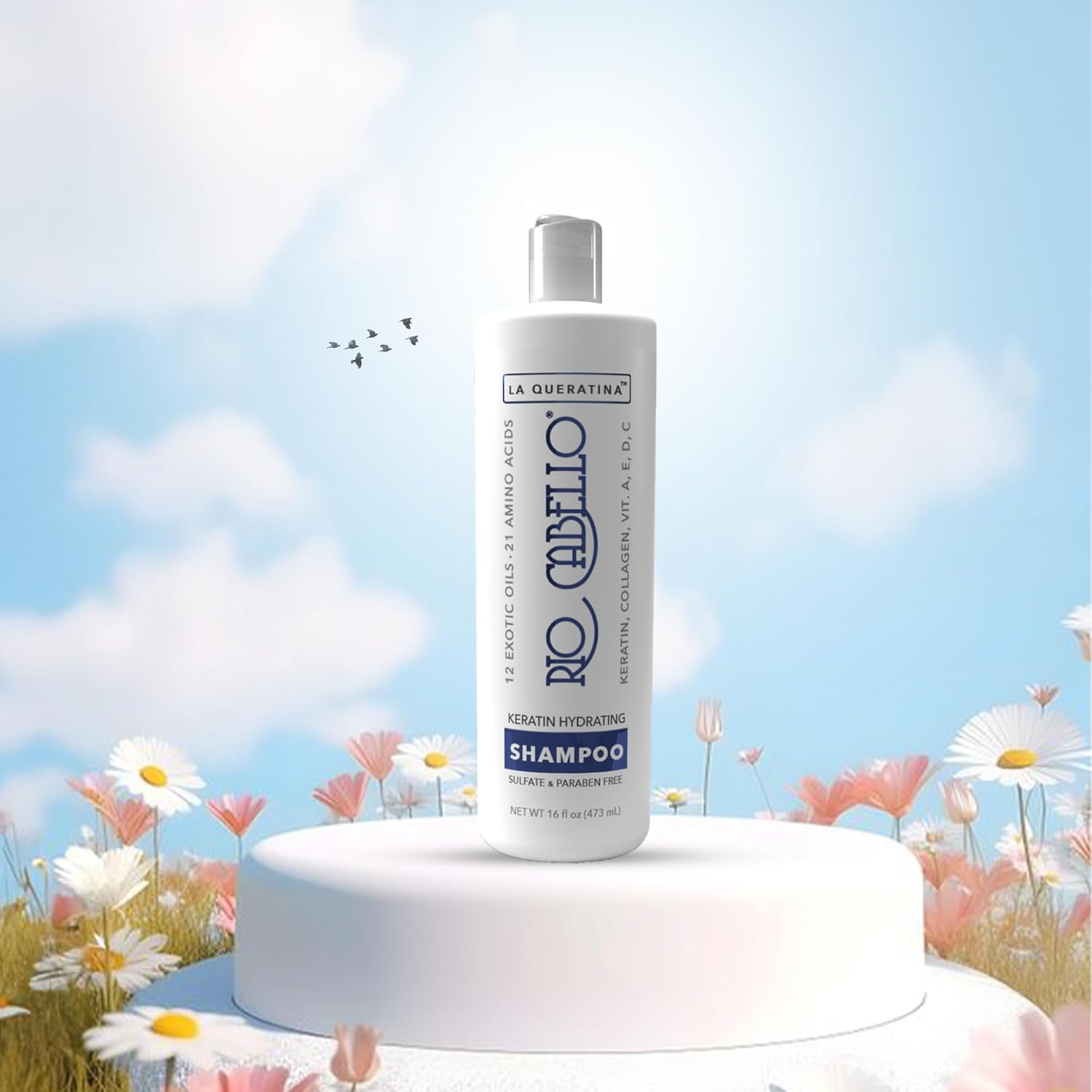 Shampoo W/Keratin, Coconut, Avocado, Almond, Argan Oil | Restores Shine | Hydrates Scalp (16Oz)