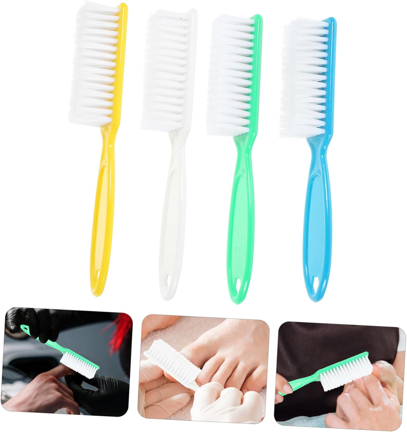 Beaupretty 4Pcs Nail Brush Long Handle Nail Brush Soft Bristles Cleaning Portable for Home Salon Use image number 6
