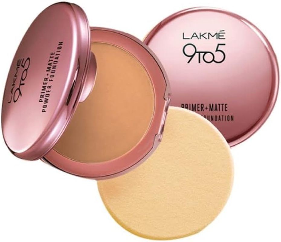 Lakme 9 to 5 Primer with Matte Powder Foundation Compact, Natural Light, 9G image number 1