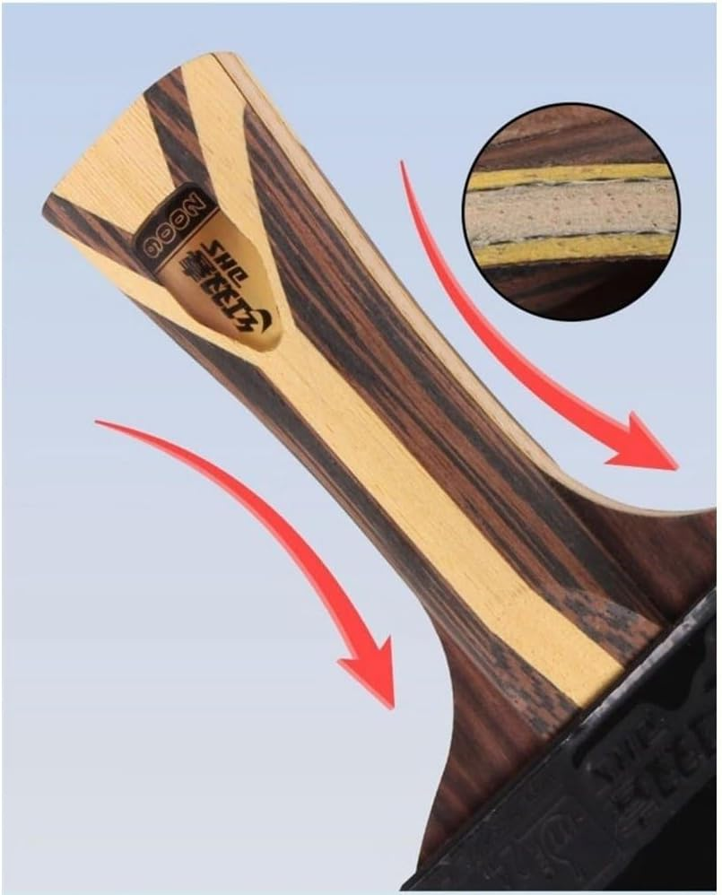 SPP DHS 9 Star H9002-FL Professional Table Tennis Racket - High-Performance Ping Pong Paddle with Superior Spin and Speed - FL Handle image number 3