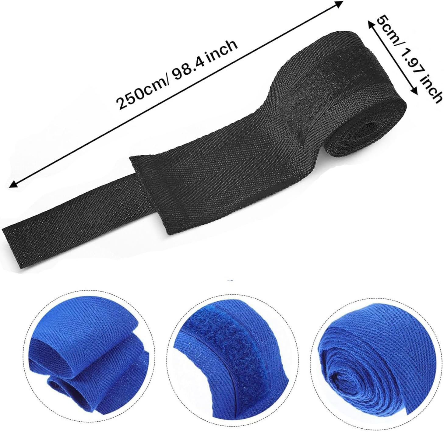 Paifeancodill Boxing Hand Wraps, 2 Rolls Boxing Bandages Inner Gloves, Boxing Wraps, Fist Wrist Protector, Boxing Training Belt Hand Wraps, Elasticated Fabric Thumb Loop for MMA Training Gym image number 4