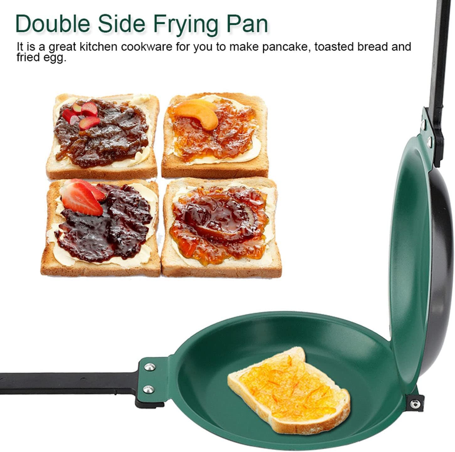 Fdit Double Side Non-Stick Ceramic Coating Flip Frying Pan Pancake Maker Household Kitchen Cookware Chef'S Pans
