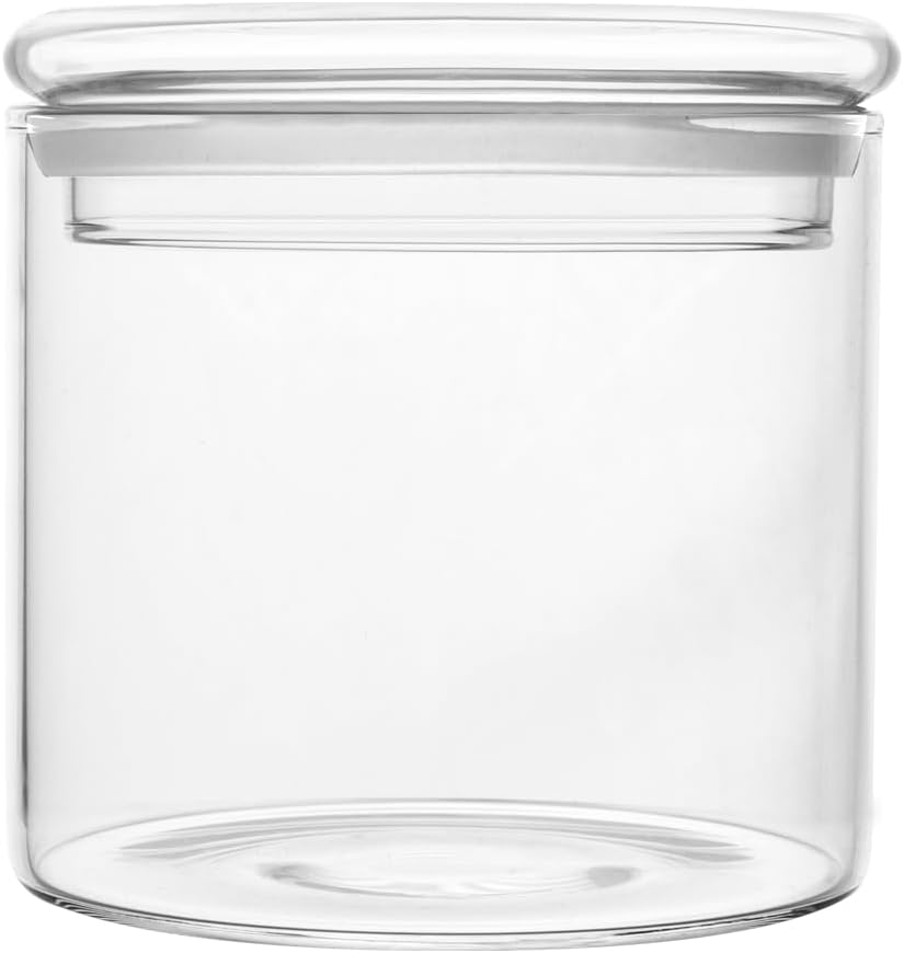 H&H Nuvola Borosilicate Glass Sugar Bowl, Transparent, with Lid
