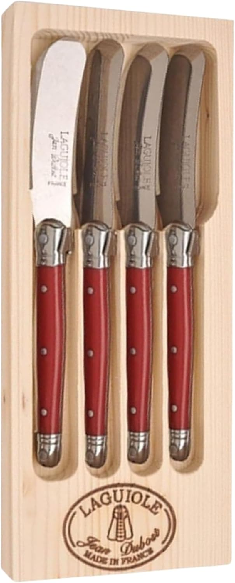 Jean Dubost Laguiole 97455 Box of 4 Breakfast Knives ABS Assorted Colours