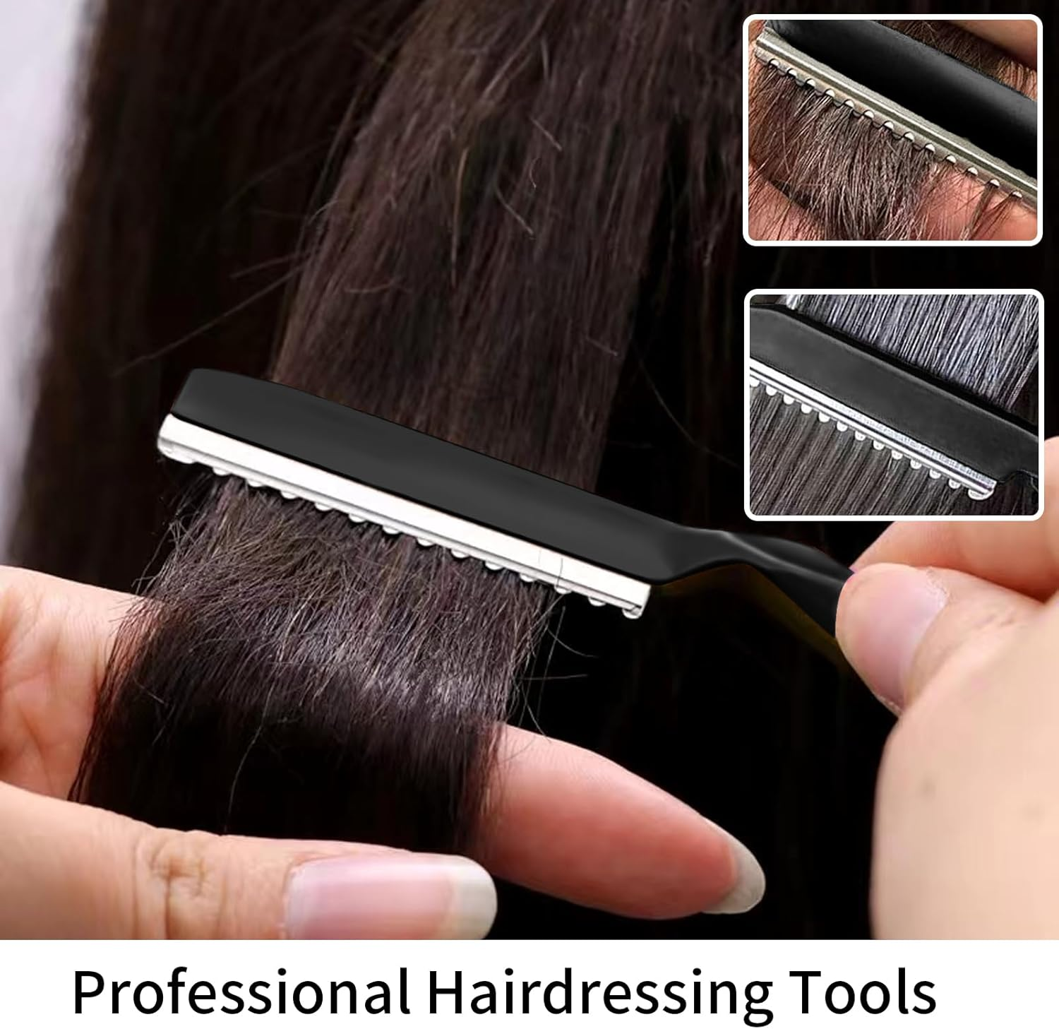 Hair Scissors, Thinning Scissors Hairdressing Hair Razor for Cutting Hair Hair Thinning Scissors Split End Trimmer Beard Scissors Hair Scissors for Women (Black) image number 4