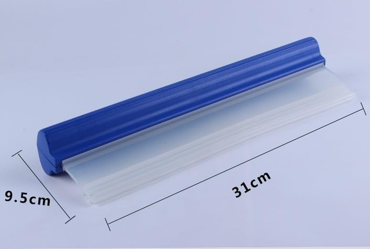 9.5 * 31Cm Silicone Car Squeegee - Automotive Water Wiper for Drying, Flexible T-Bar Water Blade for Windshield, Glass, Window, Mirror, Bathroom (Blue, 9.5 * 31Cm) image number 3
