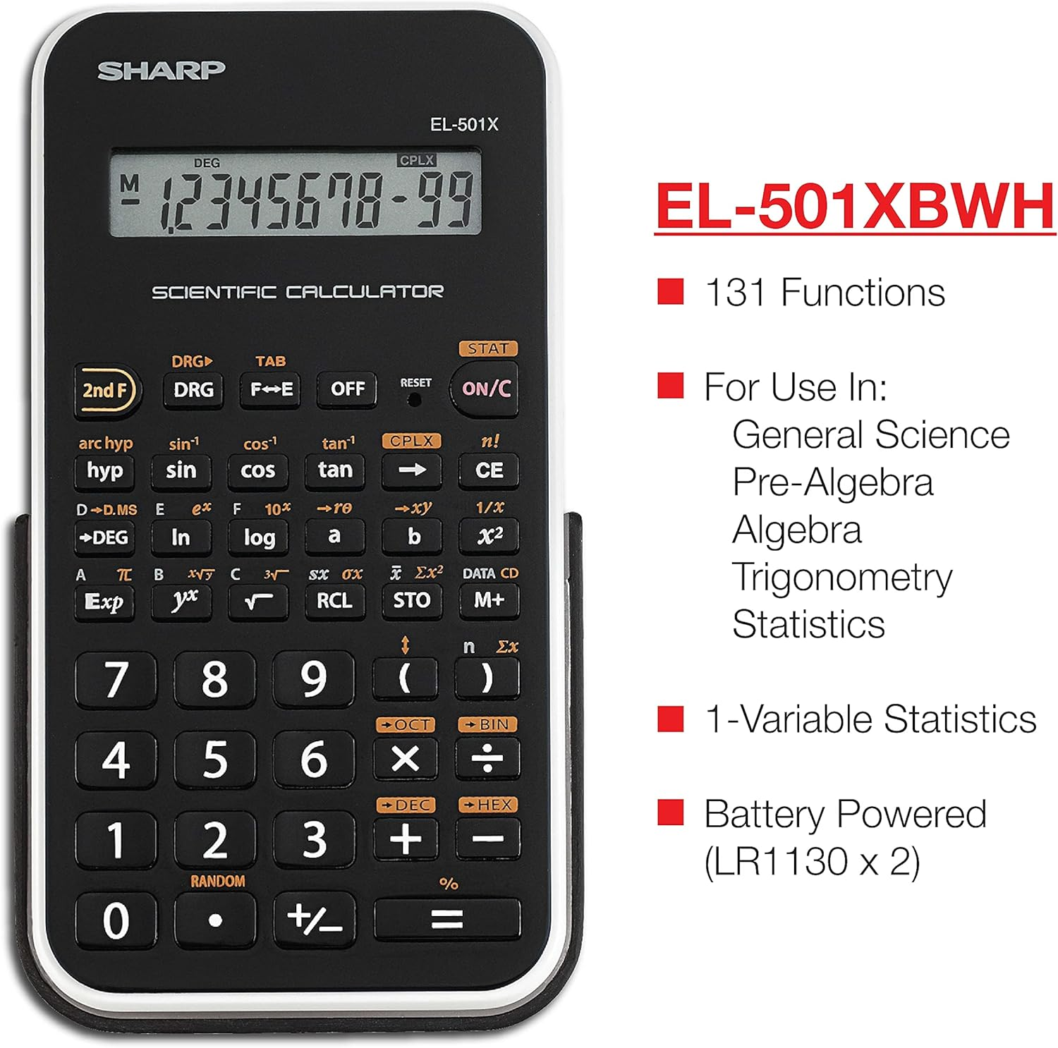 Sharp EL501XBWH Engineering/Scientific Calculator image number 3