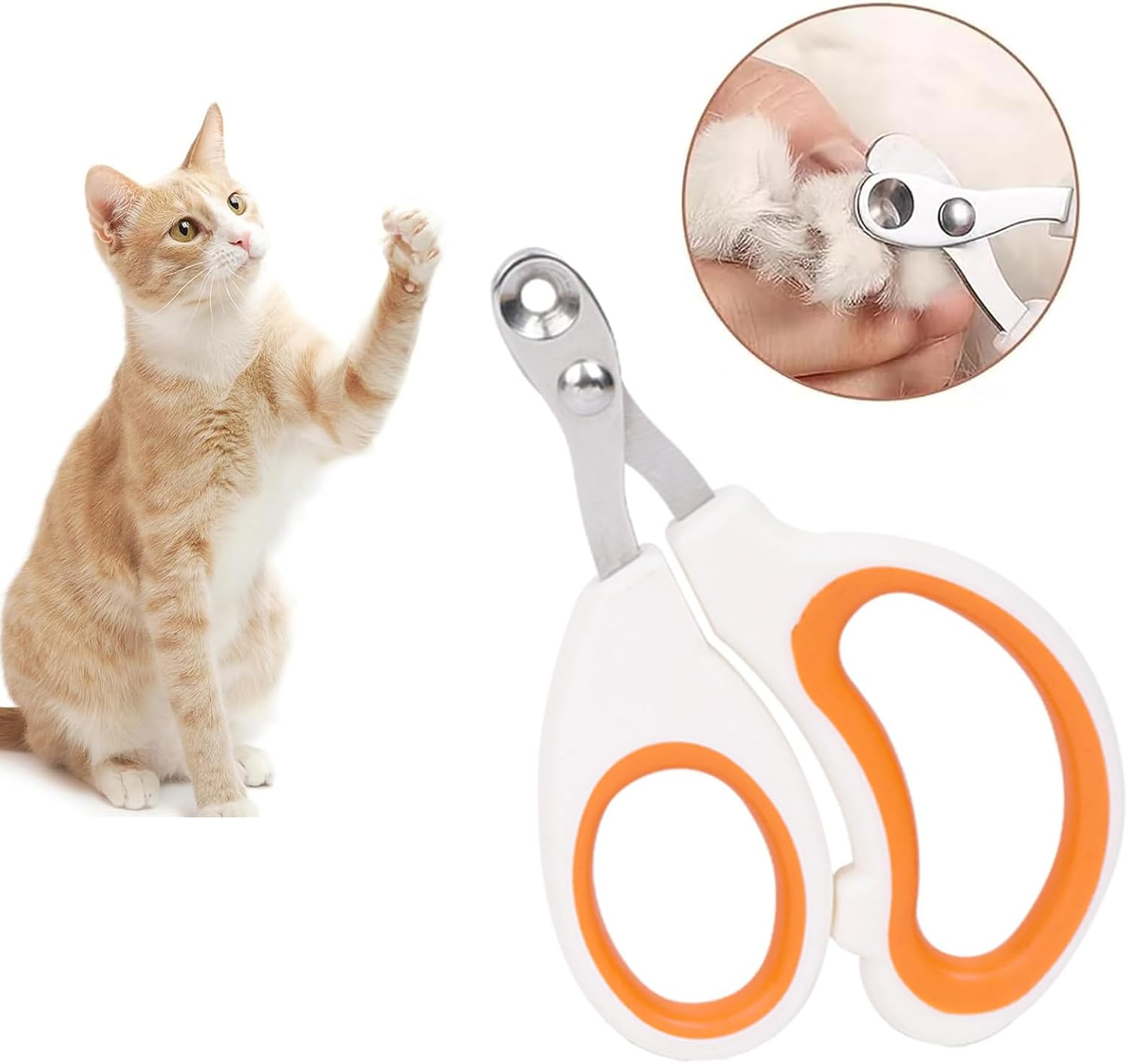Cat Nail Clippers with round Cut Holes Safety Guard,Cat Claw Trimmers,Pet Nail Clippers,Suitable for Small Animals Such as Cats, Birds, Hamsters, Rabbits,Ferrets, Chinchillas, Guinea Pigs image number 5