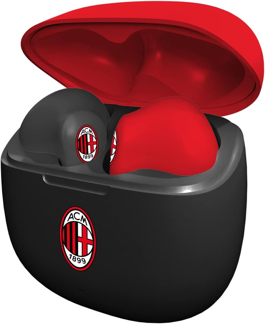 AC Milan Techmade Wireless In-Ear Headphones with Charging Box Red/Black image number 4
