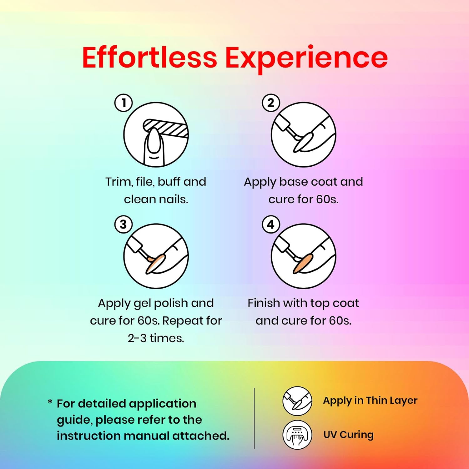 Beetles Gel Polish Gel Nail Polish Set, 6 Retro Colors Old School Collection Soak off UV Gel Polish Red Yellow Blue Orange Green Gel Polish Nail Art Design Manicure Kit Salon DIY image number 1