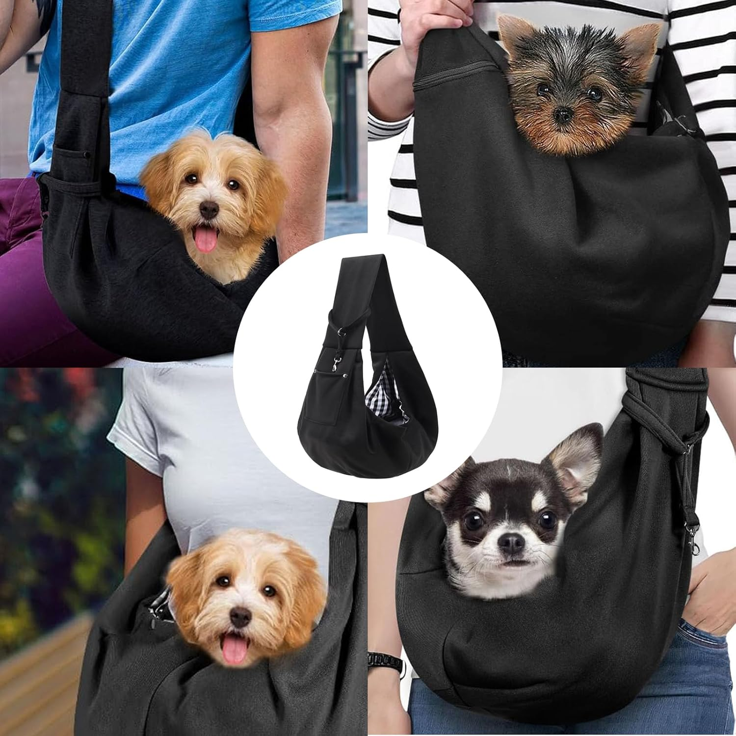 Puppy Sling Carrier for Small Dogs - Breathable Reversible Pet Sling with Storage Pocket, Hands-Free Dog Carrier for Travel/Shopping/Walking, Comfortable Cat & Puppy Sling image number 6
