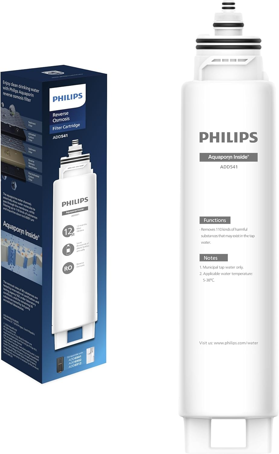 Philips 5In1 Reverse Osmosis Water Purification Cartridge for Philips Countertop Water Stations ADD6901, ADD6902, ADD6912. Tested by SGS to Removes PFAS, Fluoride and More. ADD541RO/79. image number 4