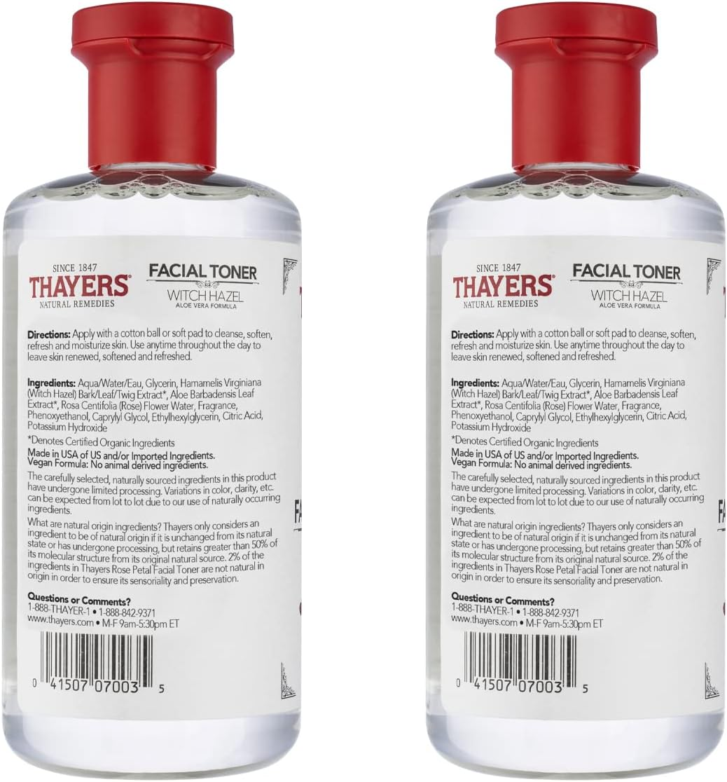 Thayers Alcohol-Free Rose Petal Witch Hazel Facial Toner with Aloe Vera Formula, 2 Pack - (2 X 12 Ounce Bottles) image number 5