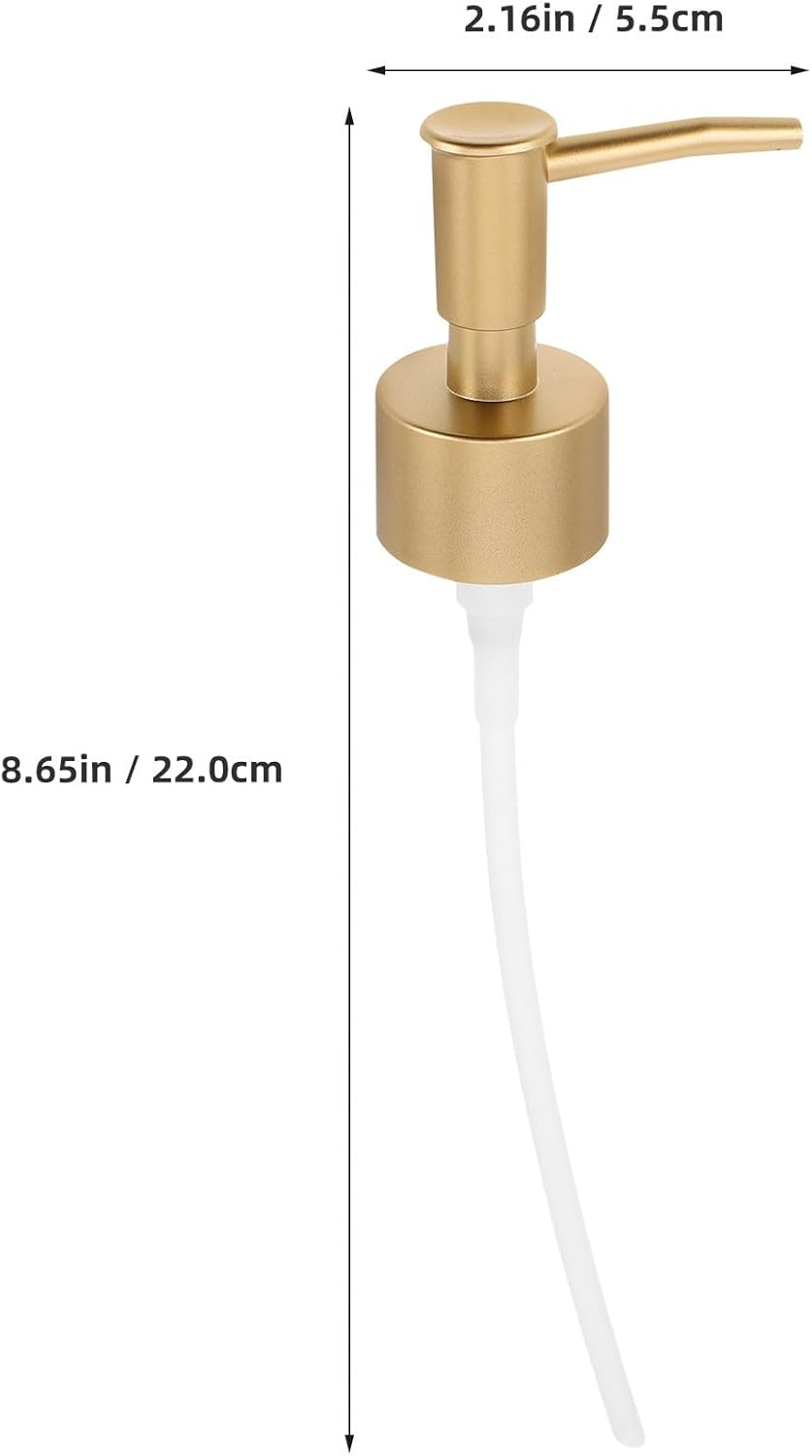 EPIGEIST 5Pcs Pearl Gold Plastic Lotion Dispenser Pump Heads Replacement for Soap Shampoo Hand Wash Bottles, 28Mm Thread, Suitable for Bathroom and Kitchen Use image number 4