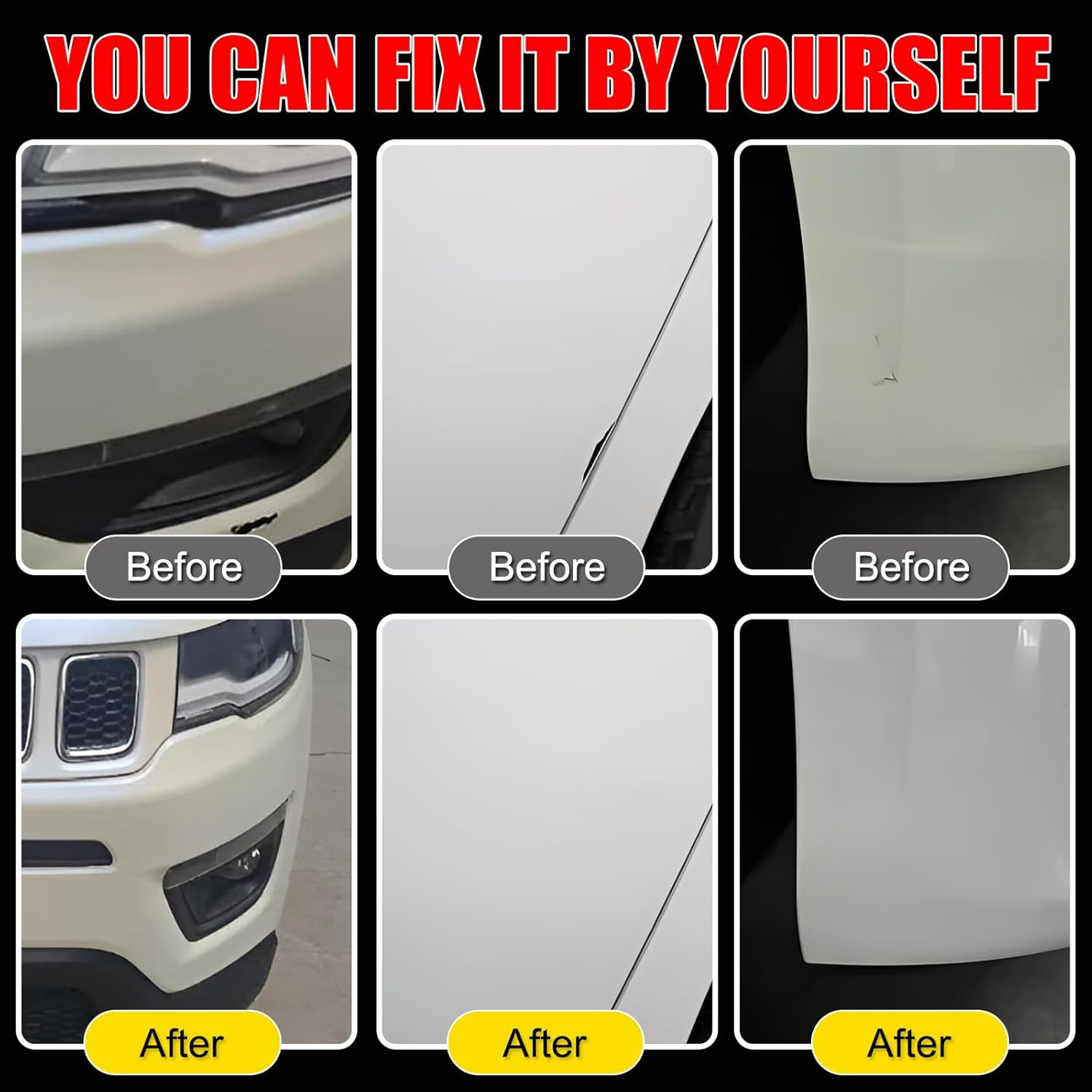 Car Touch up Paint(Bright White(Pw7/Gw7)) for Jeep, Car Paint Scratch Repair Kit, Quick & Easy Solution to Repair, 2 in 1 Scratch Remover Pen with Color-Matched image number 4