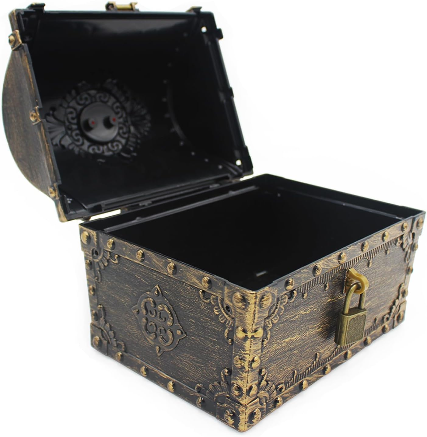 Large Treasure Chest for Kids, Plastic Pirate Chest Decorative - Teacher'S Classroom Prize Treasures Collection Storage Box with Lock and Key for Birthday, Halloween, Christmas Party image number 5
