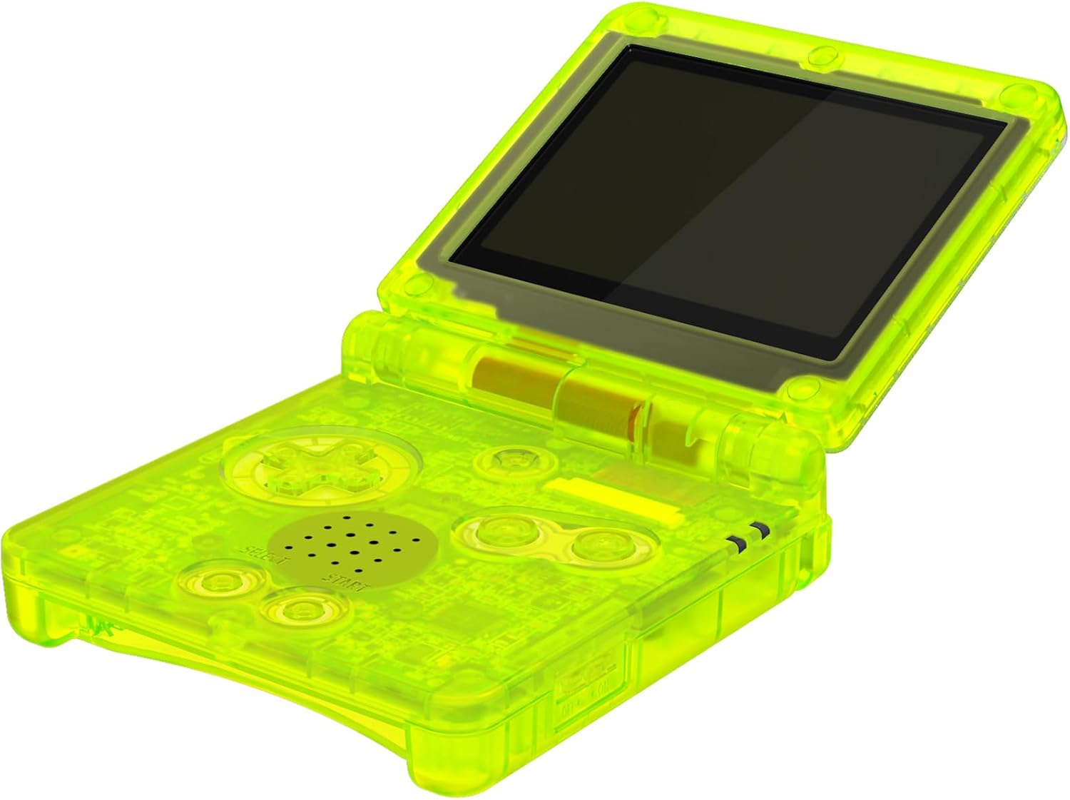 IPS Ready Upgraded Extremerate Clear Lime Green Custom Replacement Housing Shell for Gameboy Advance SP GBA SP &ndash; Compatible with Both IPS & Standard LCD &ndash; Console & Screen NOT Included image number 4