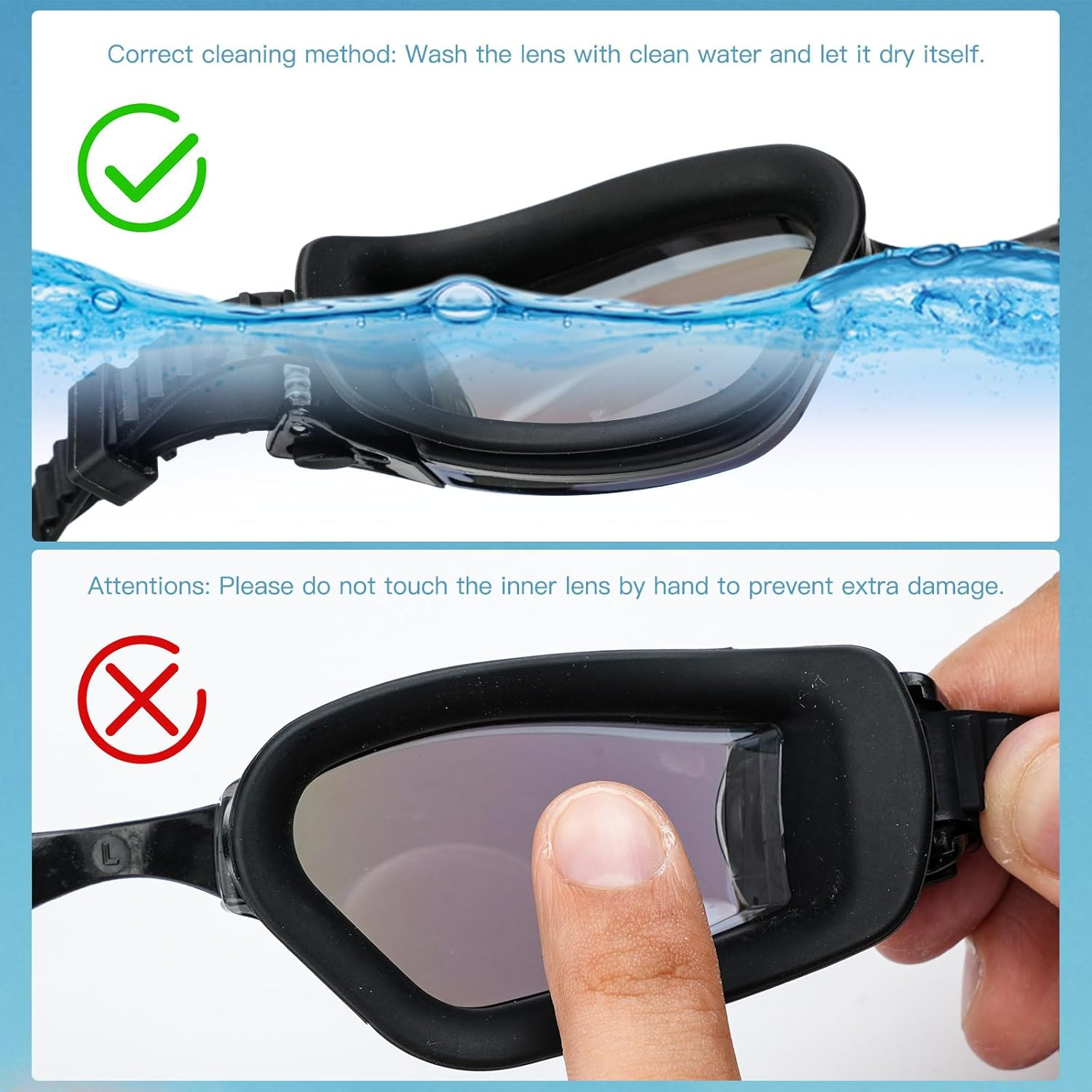 CYFIE Swimming Goggles Set Premium Swim Goggles with Customizable Fit, Soft Silicone Strap, Anti-Fog Polycarbonate Lenses, Swimming Cap - Ideal for Competitive Swimmers and Leisure Use