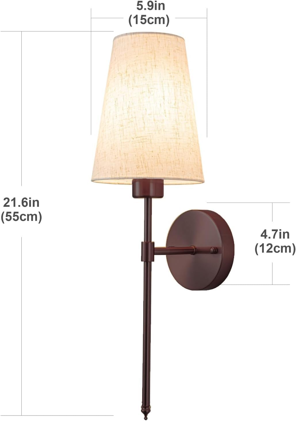 Wall Lights Battery Operated Wall Sconces Set of 2，Indoor Not Hardwired Fabric Shade Fixtures,Rechargeable Wireless Wall Sconces with Dimmable Remote Control,For Bedroom,Farmhouse(Black) image number 1