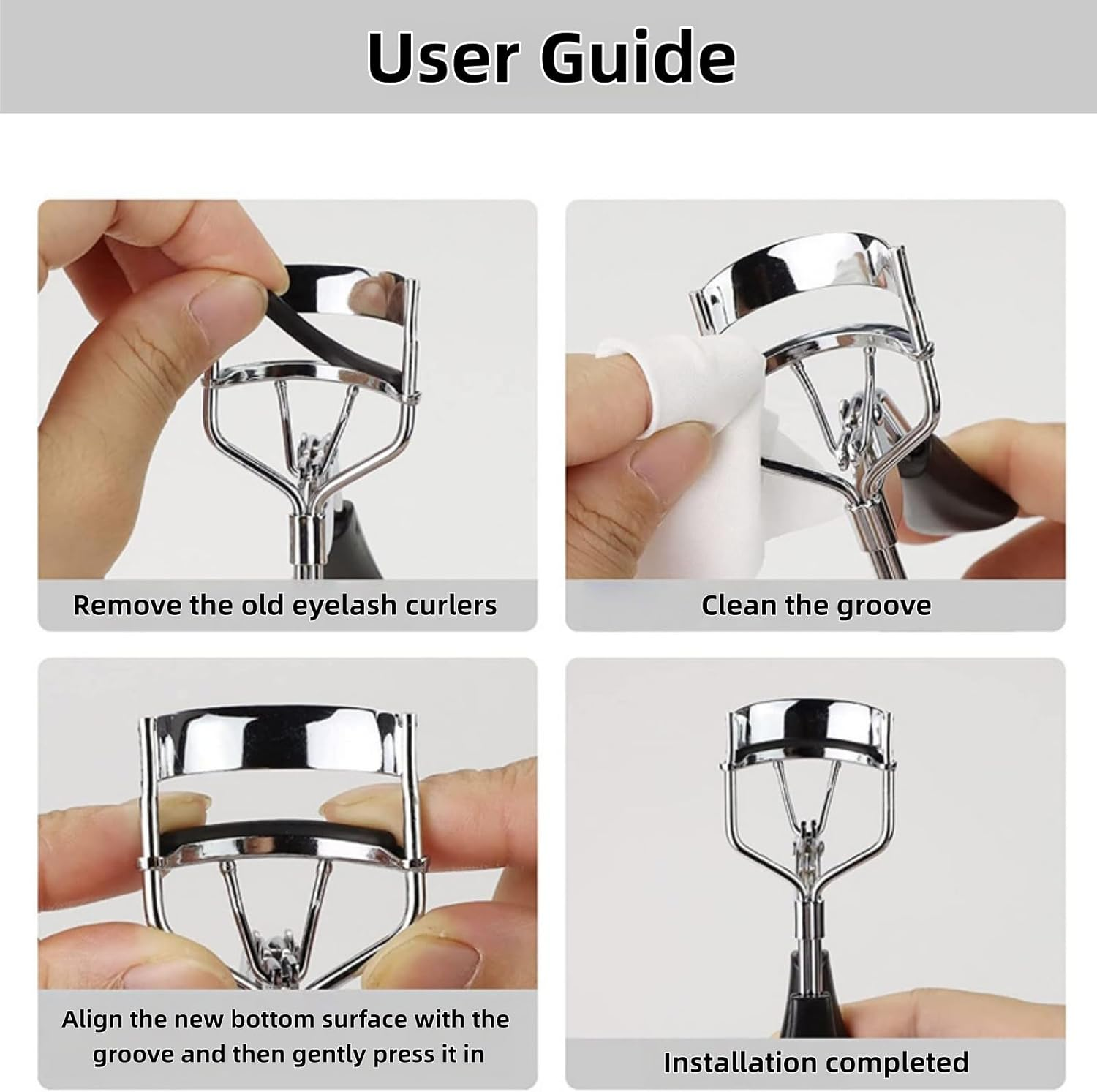 WEBXMZDQ 120 Pcs Eyelash Curler Refill Pads,High Elasticity, Easy to Install, Universal Silicone Rubber Refills for Eyelash Curlers, High Elasticity, Easy to Install, Durable Eye Makeup Tool image number 5