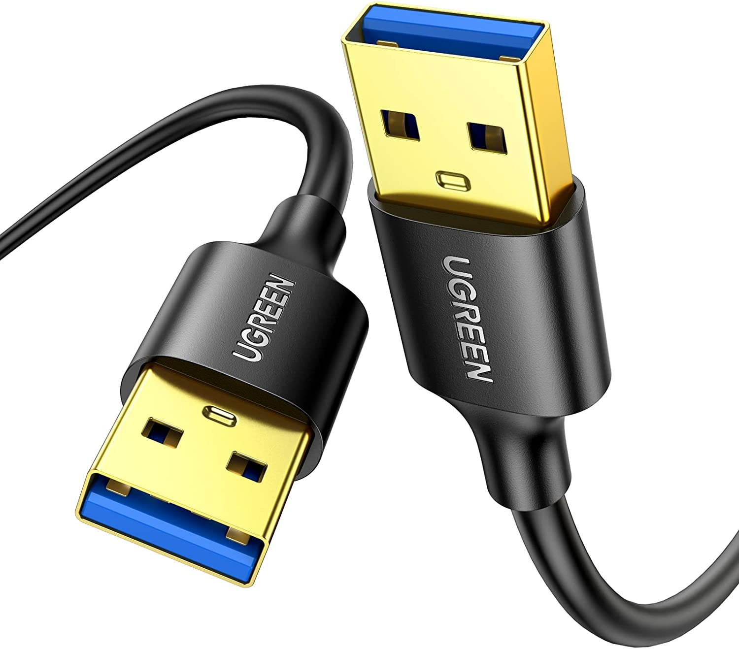 UGREEN USB to USB Cable, Type a Male to Male Cord for Data Transfer Compatible with Hard Drive, Laptop, DVD Player, TV, Hub, Monitor, Camera, Set Top Box and More 1M