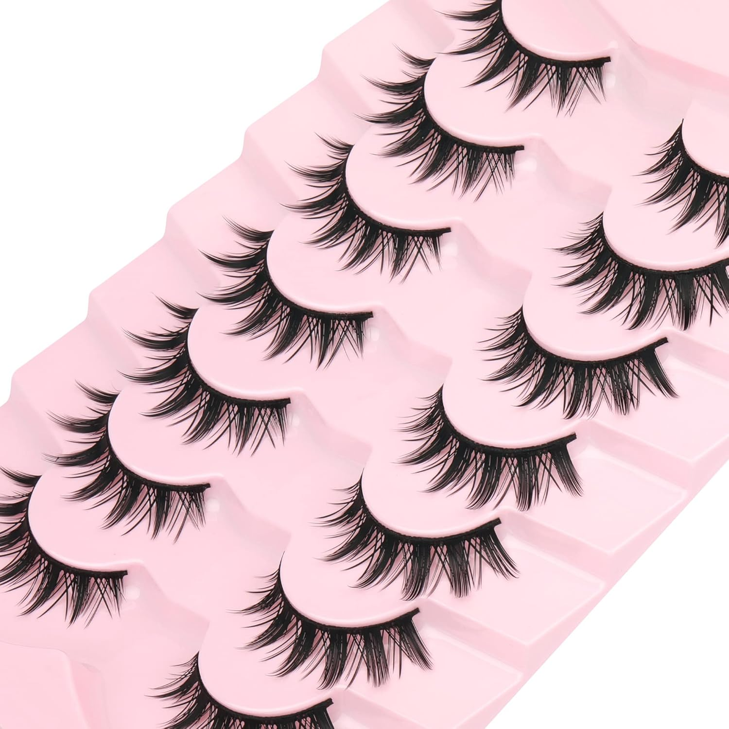 EYDEVRO Manga Lashes False Eyelashes Doll Dramatic Eyelashes Anime Cosplay Japanese Style Lashes Spiky Long Thick Mink Eye Lash Strips image number 1