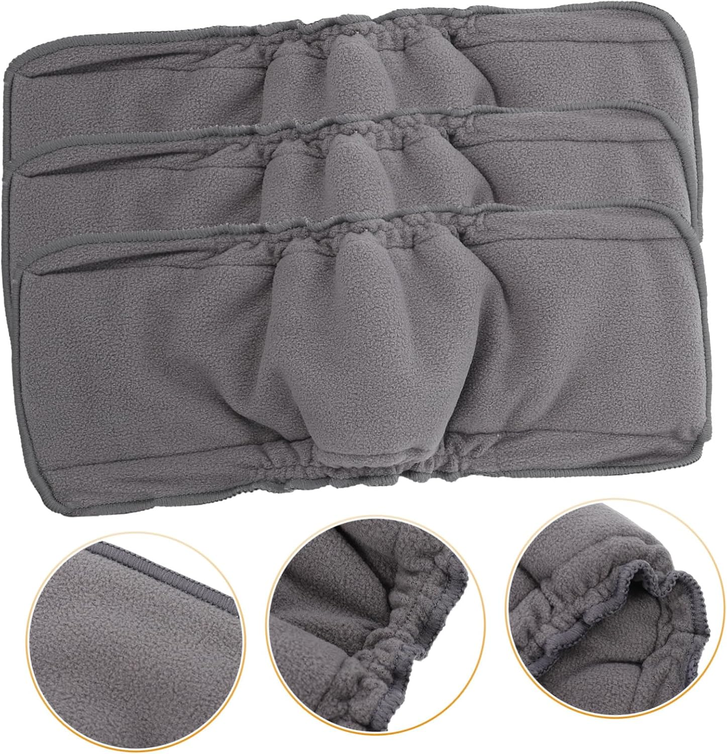 3Pcs Bamboo Charcoal Baby Diapers Reusable Cloth Diaper Inserts for Newborns Breathable and Comfortable Waterproof Nappy Liners
