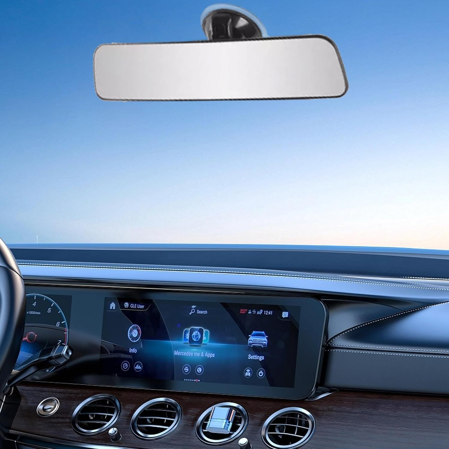 Suction Cup Auto Rear View Mirror - Adjustable Curved Car Rear View Mirror,Wide Angle Car Seat Child Safety Mirror for Vehicle Marine Boat Truck SUV image number 5